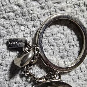 Coach Silver-Tone Charm Ring Keychain